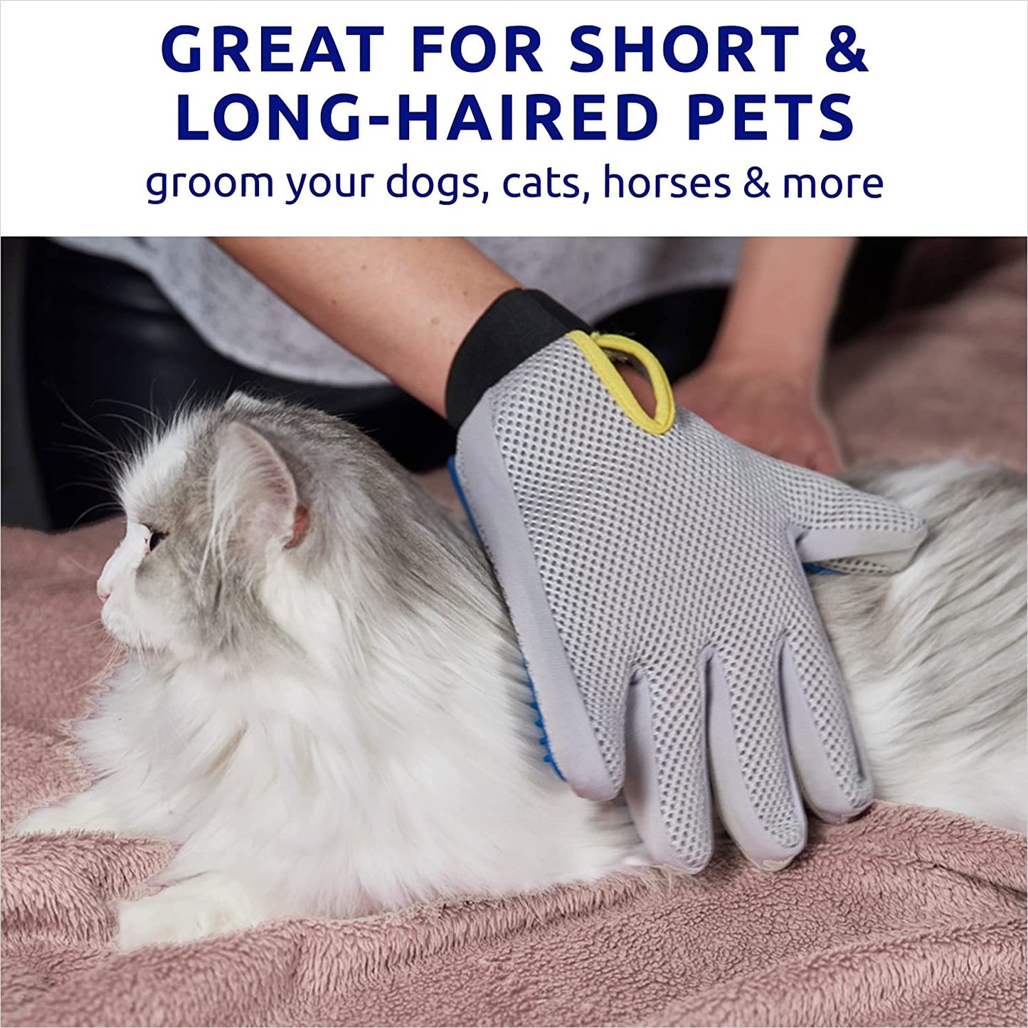 Grooming Gloves - Dog Brush for Shedding & Hair Removal - Dog & Cat Accessories (Right)