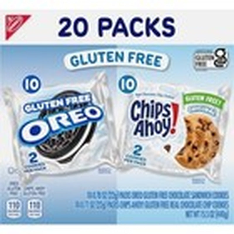 Gluten Free OREO and CHIPS AHOY Cookie Snack Packs Variety Pack 20 Pack