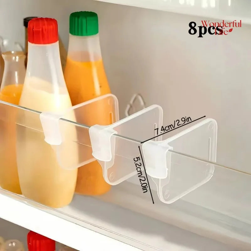 6/8Pcs Home Refrigerator Storage Partition Board Adjustable Fridge Divider Storage Separators Kitchen Bottle Can Shelf Organizer