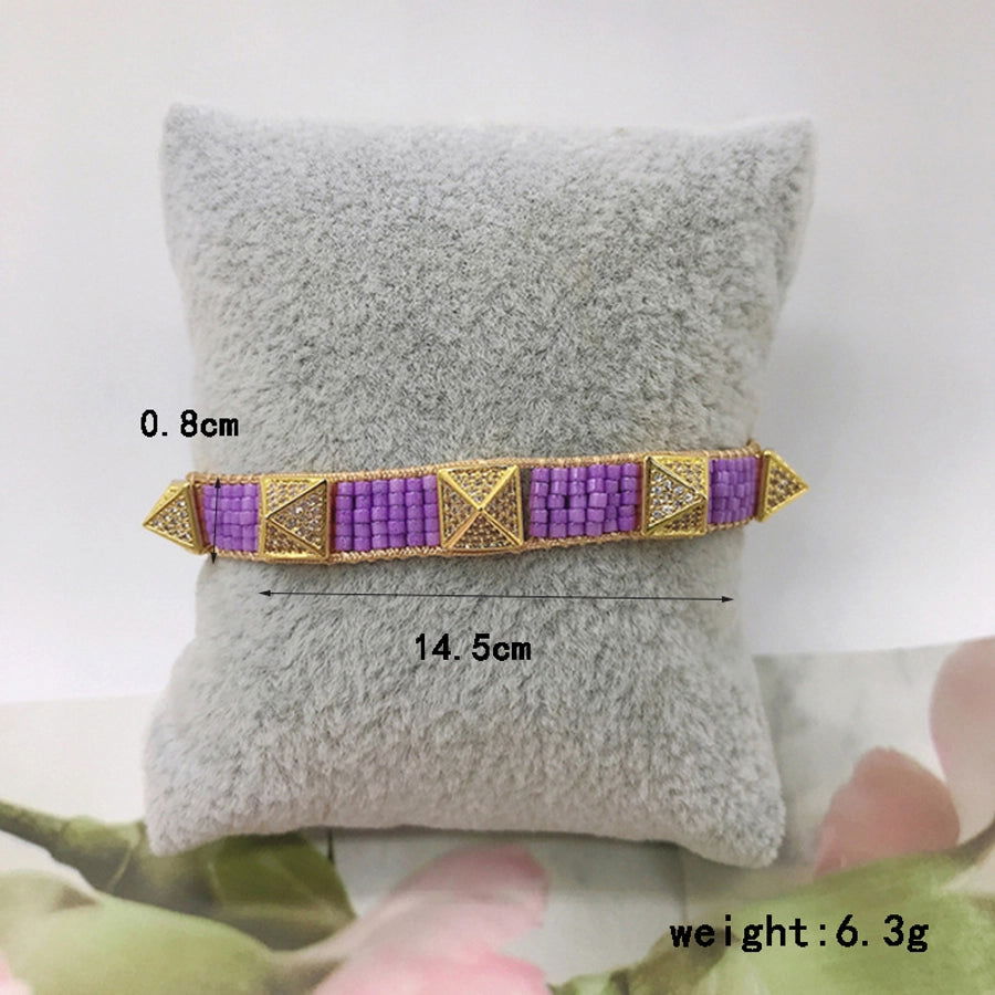 2023 europe and america cross border simple colorful geometric miyuki bracelet set handmade  zircon bracelet - Jewelry Trends USA