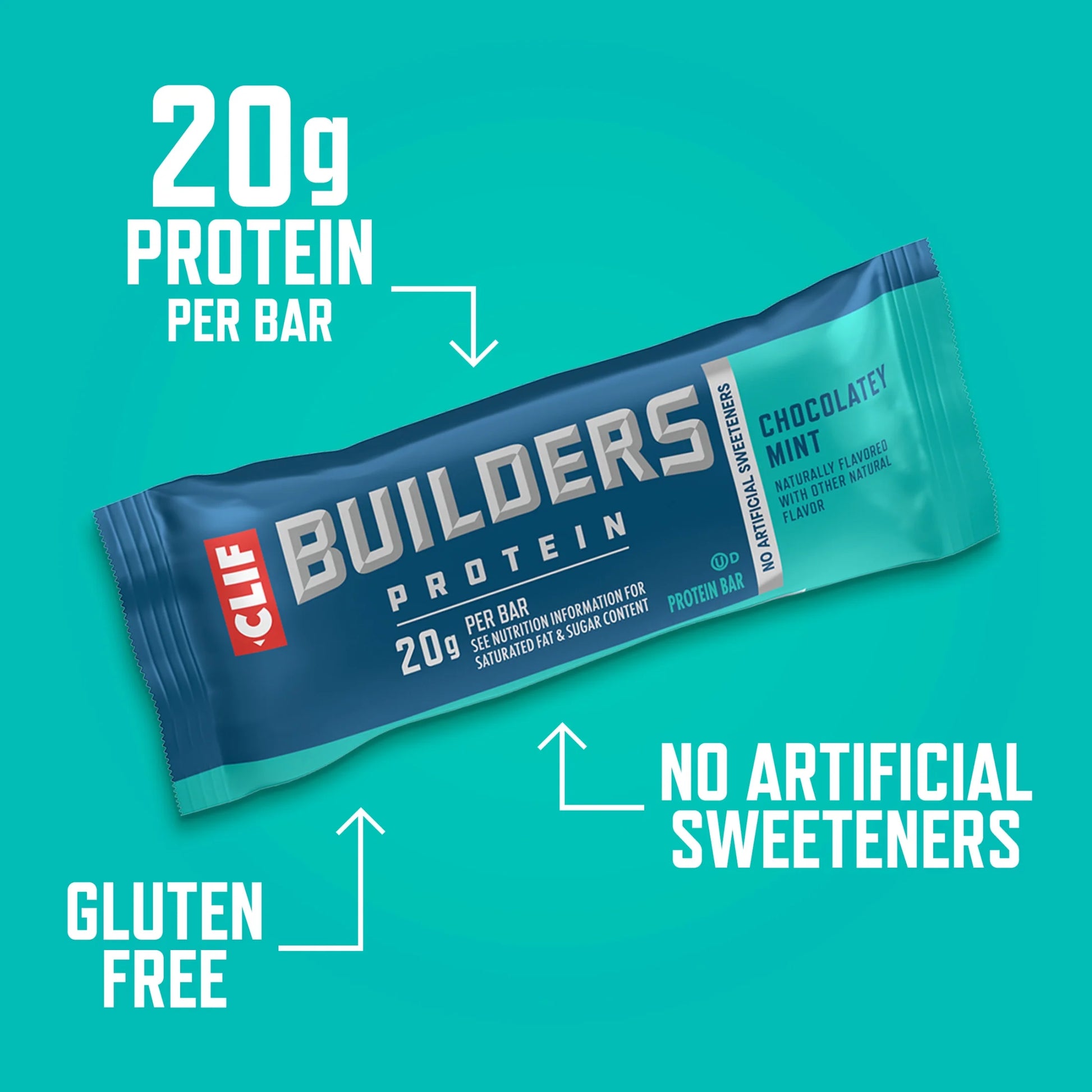 CLIF  Protein Bars Chocolate Mint Flavor, Plant Protein, Gluten Free Bars, 12Ct