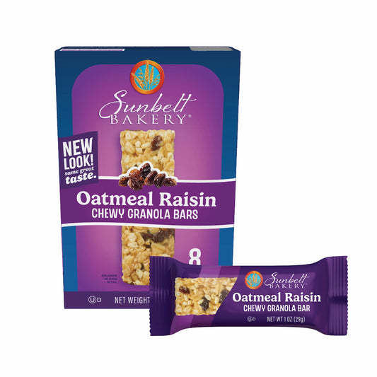 Oatmeal Raisin Chewy Granola Bars (1 Carton, 8 Bars) Made with SIMPLE GRANOLA ® Brand Granola