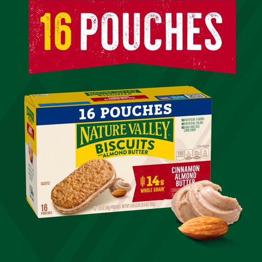 Cinnamon Almond Butter Biscuit Sandwiches Snack Bars (16 Pouches)