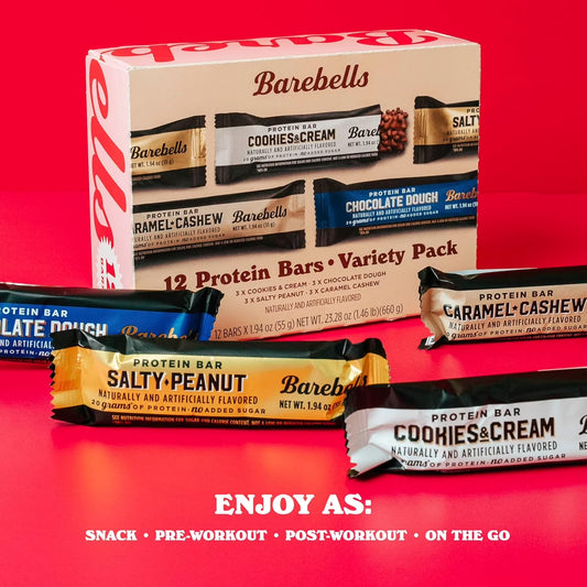 Protein Bars Variety Pack - 12 Count, 1.9Oz Bars - Protein Snacks with 20G of High Protein - Chocolate Protein Bar with 1G of Total Sugars - Perfect on the Go Protein Snack & Breakfast Bars