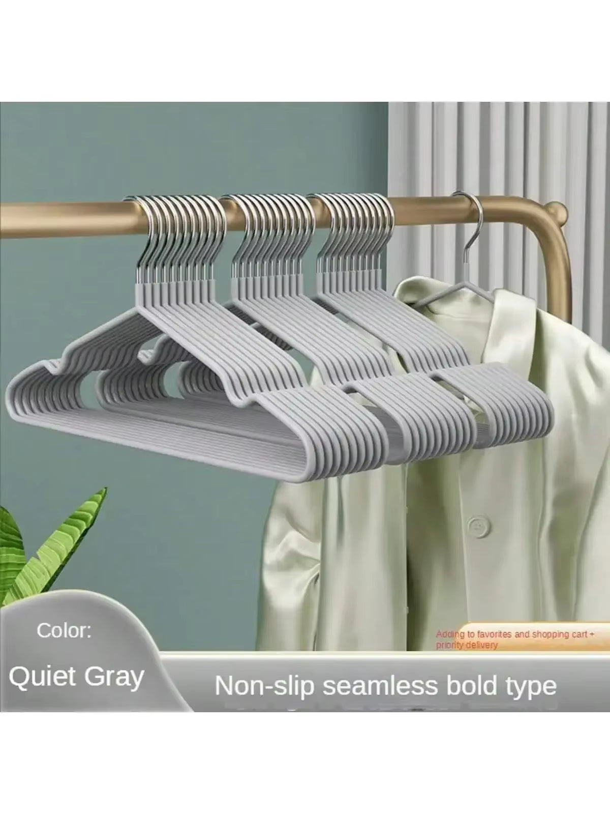 10Pcs Metal Traceless No-Slip Clothes Hangers Durable Strong Clothes Racks for Household Space Saver Organization Bedroom