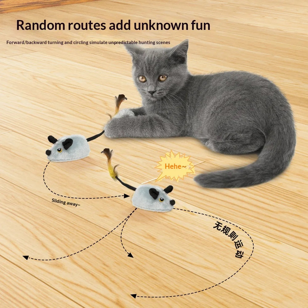Smart Electric Cat Toy Remote Control Plush Mouse Intelligent Induction Mouse Interactive Cat Teaser Boredom Relief Cat Teaser