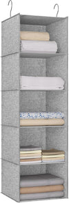 5-Shelf Hanging Storage Closet Organizer, Linen Rv Storage and Organization for Wardrobe, Inside, Camper Accessories, Nursery, Baby Room
