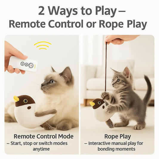 CKFPS Flying Bird Cat Toy – Remote Control, Flapping Wings & Chirping Sound (...