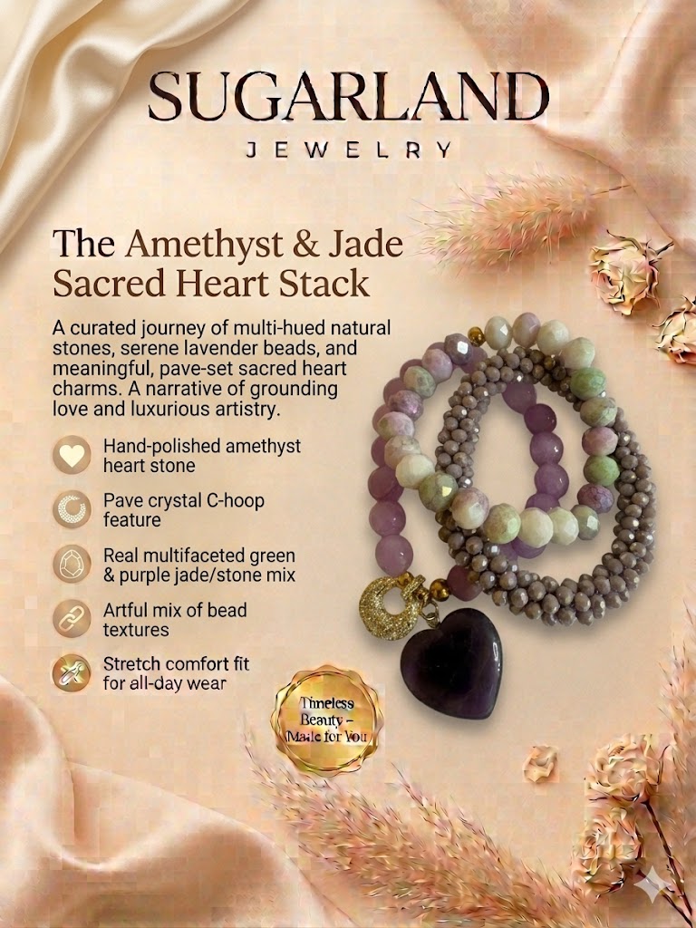 THE AMETHYST & JADE SACRED HEART STACK