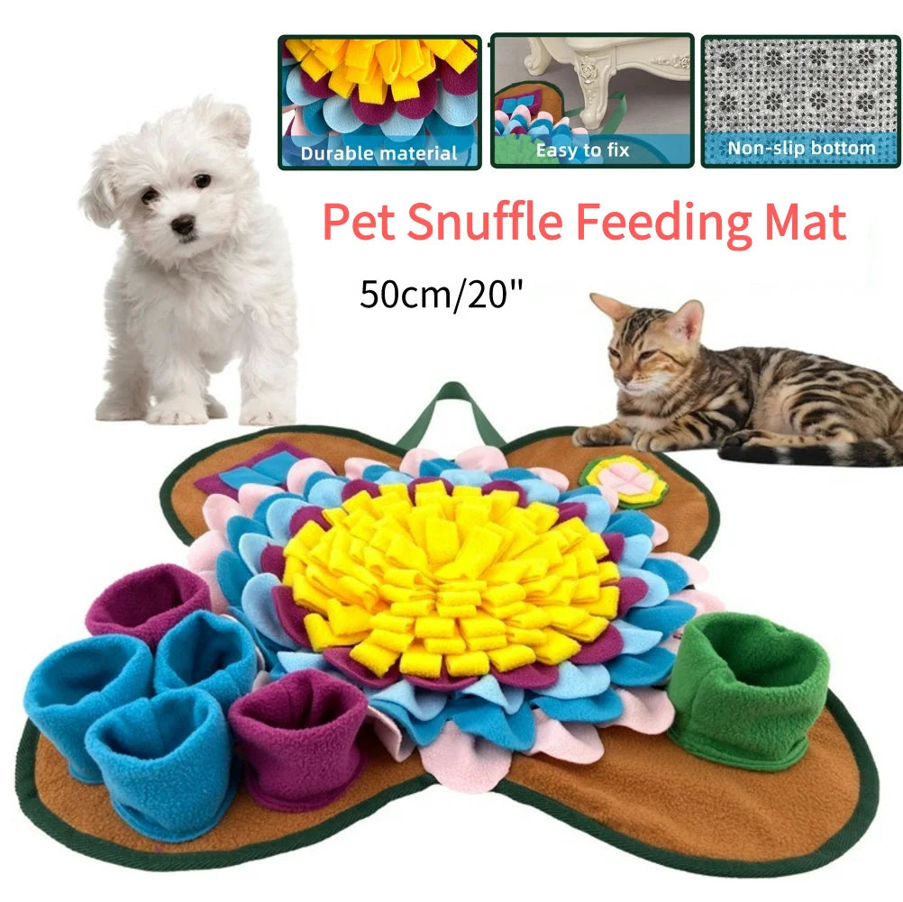 Pet Snuffle Feeding Mat Pet Dog Snuffle Mat Dog Training Pad for Cats Dogs Portable Travel Use for Slow Eating & Smell Training