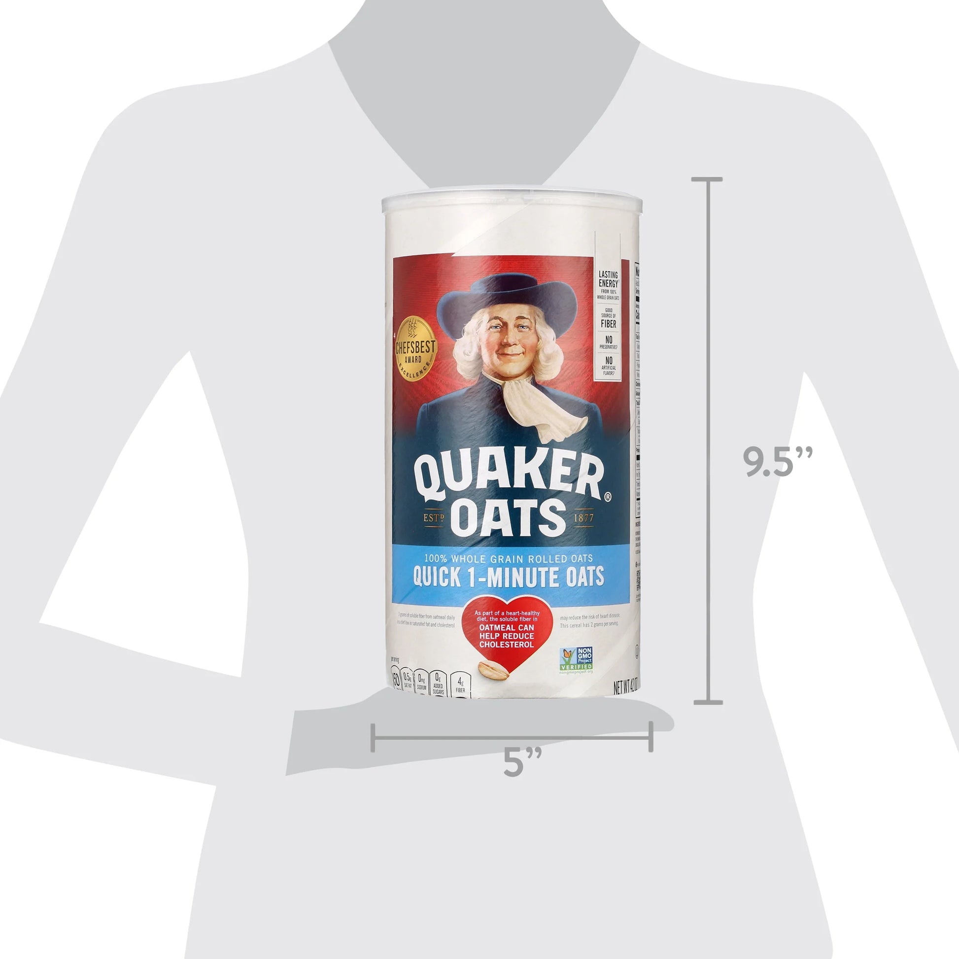 , Quick 1 Minute Oats, Oatmeal, Quick Cook Oatmeal, 42 Oz Canister Dry Oats