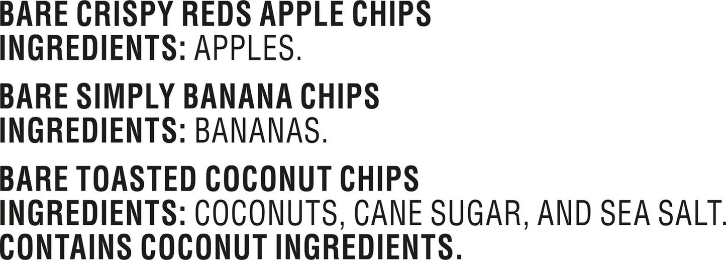 Bare, Baked Crunchy Fruit Chips Snack Pack, 0.53 Oz Bags, 7 Count