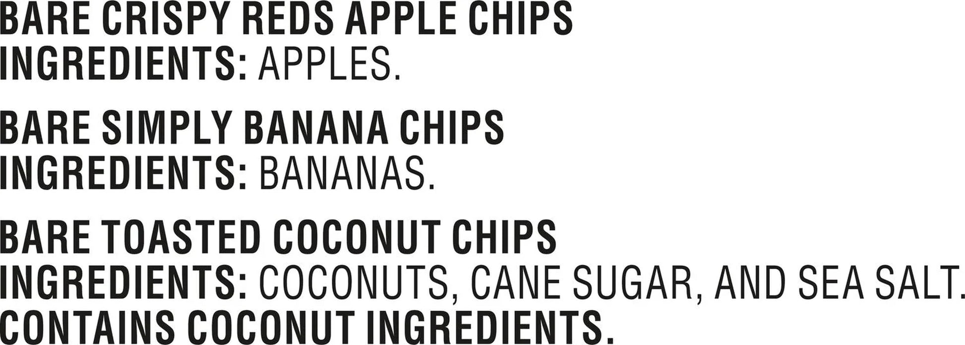 Bare, Baked Crunchy Fruit Chips Snack Pack, 0.53 Oz Bags, 7 Count