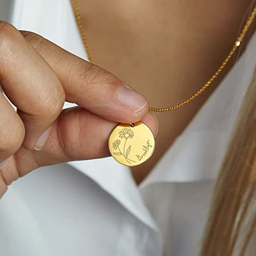 Birth Month Flower Name Necklace - Unique Jewelry Ideas for Birthday