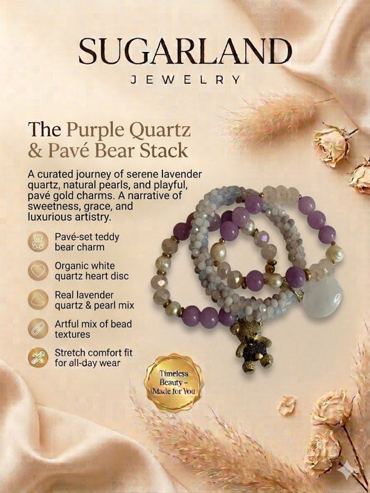 The Purple Quartz & Pavé Bear Stack
