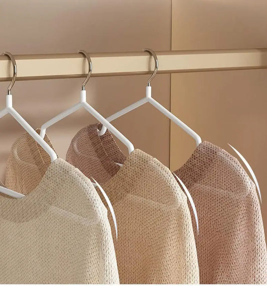 10Pcs Metal Traceless No-Slip Clothes Hangers Durable Strong Clothes Racks for Household Space Saver Organization Bedroom