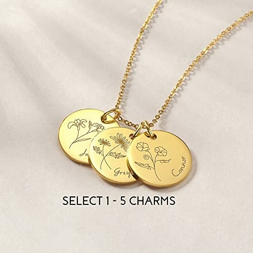 Birth Month Flower Name Necklace - Unique Jewelry Ideas for Birthday