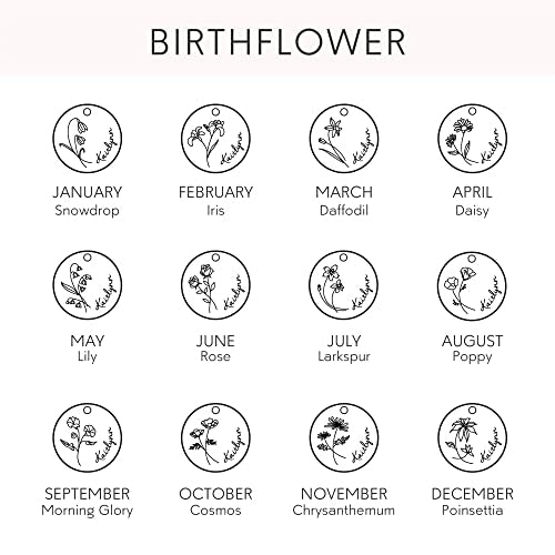 Birth Month Flower Name Necklace - Unique Jewelry Ideas for Birthday