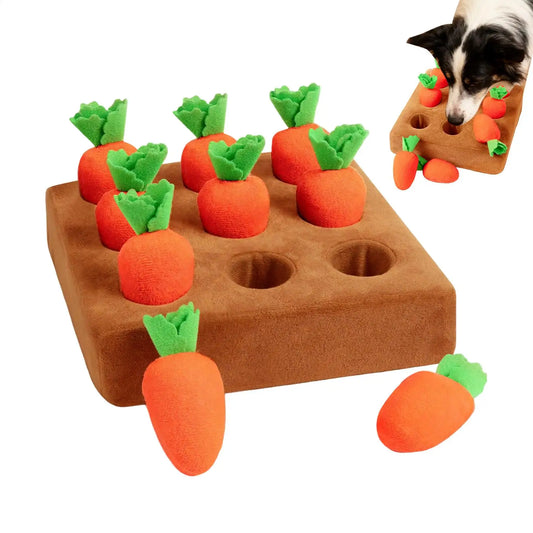 Carrot Snuffle Mat for Dogs Cats Puzzle Toy with Carrots for Small Medium Large Interactive Pet Stress Relief Dogs Chew Toys