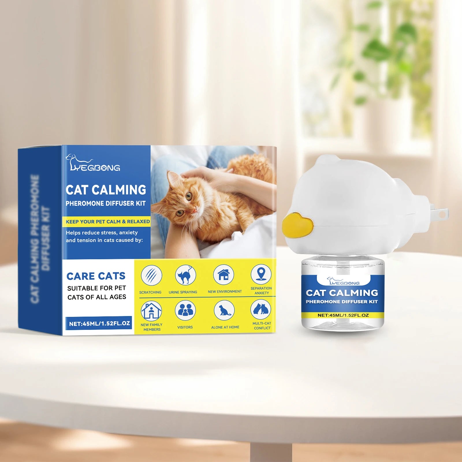 Cat Calming Pheromone Diffuser Kit Effectively Relieve Anxiety Help Pets Relaxing Long-Lasting Sedative Pet Cat Calming Solution