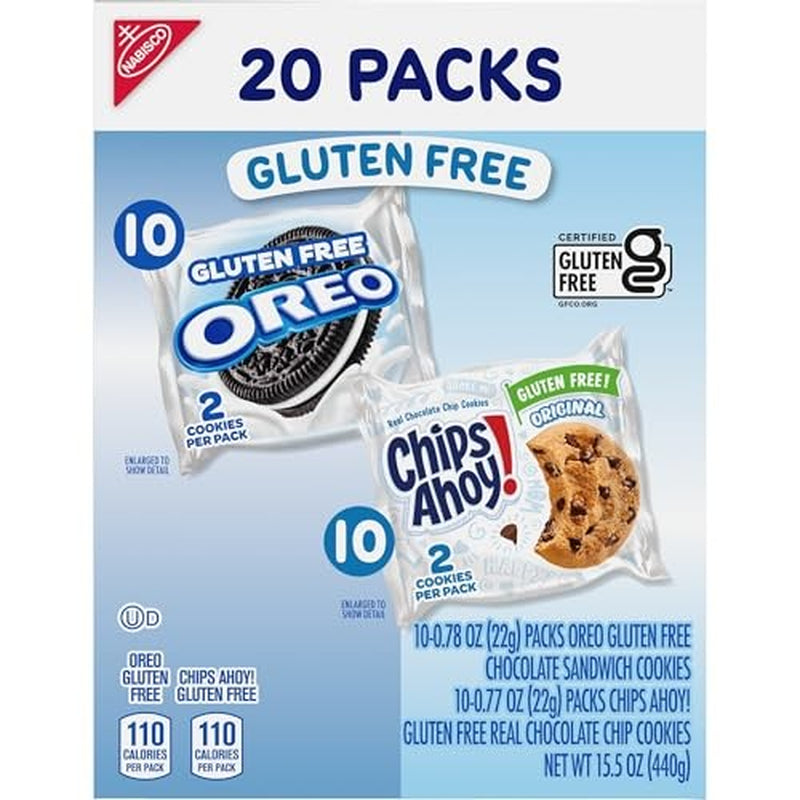 Gluten Free OREO and CHIPS AHOY Cookie Snack Packs Variety Pack 20 Pack