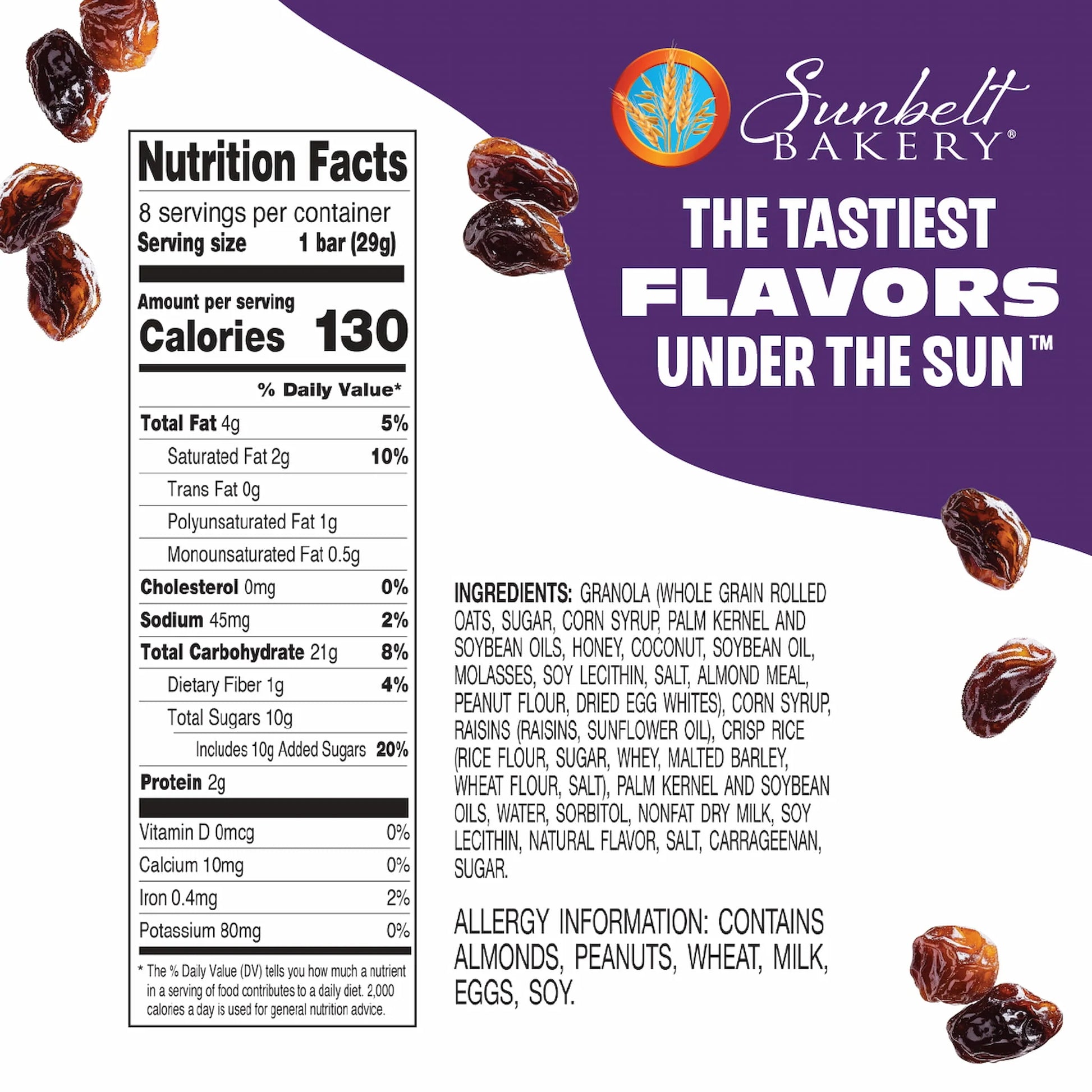 Oatmeal Raisin Chewy Granola Bars (1 Carton, 8 Bars) Made with SIMPLE GRANOLA ® Brand Granola