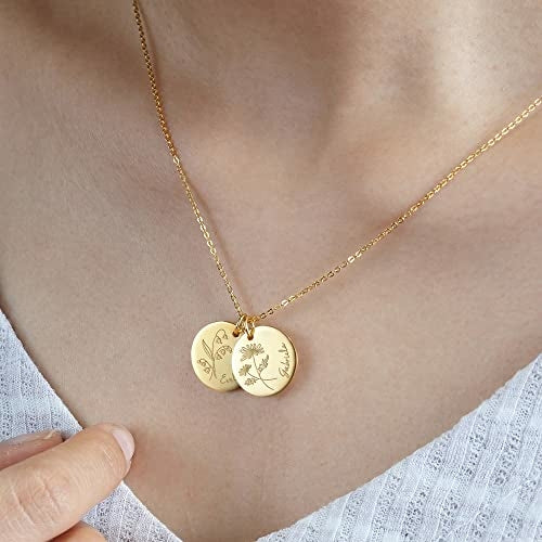 Birth Month Flower Name Necklace - Unique Jewelry Ideas for Birthday