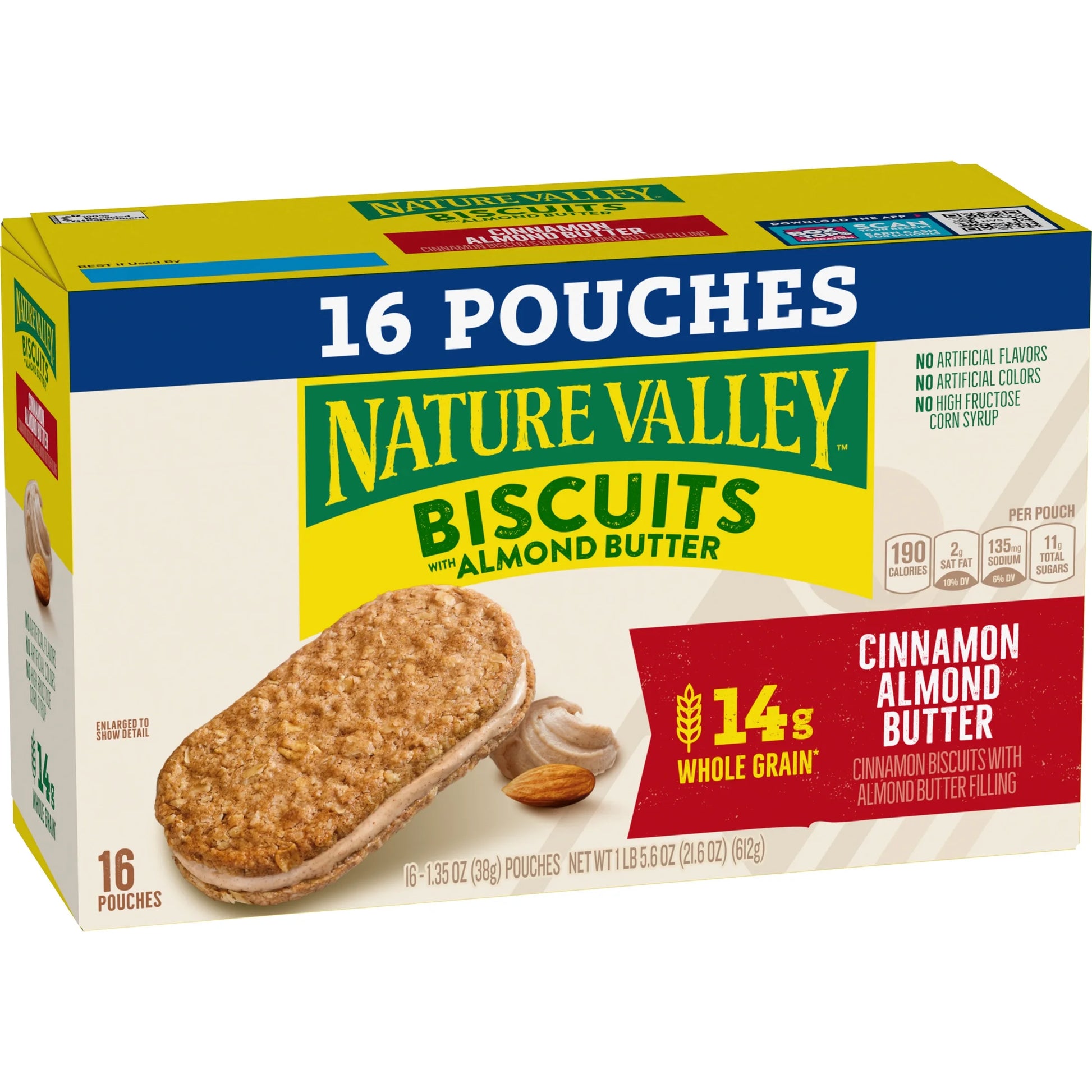 Cinnamon Almond Butter Biscuit Sandwiches Snack Bars (16 Pouches)