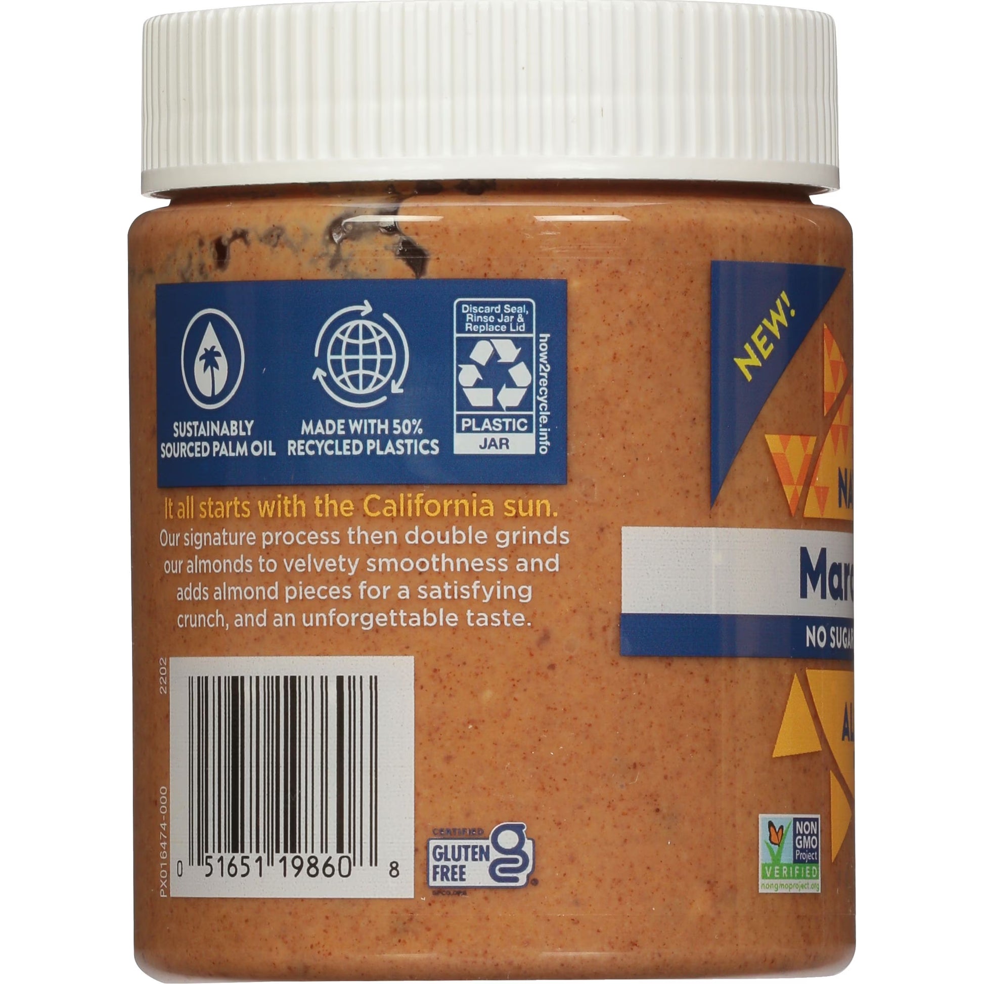 Natural No Sugar No Salt Crunchy Almond Butter, 12 Oz