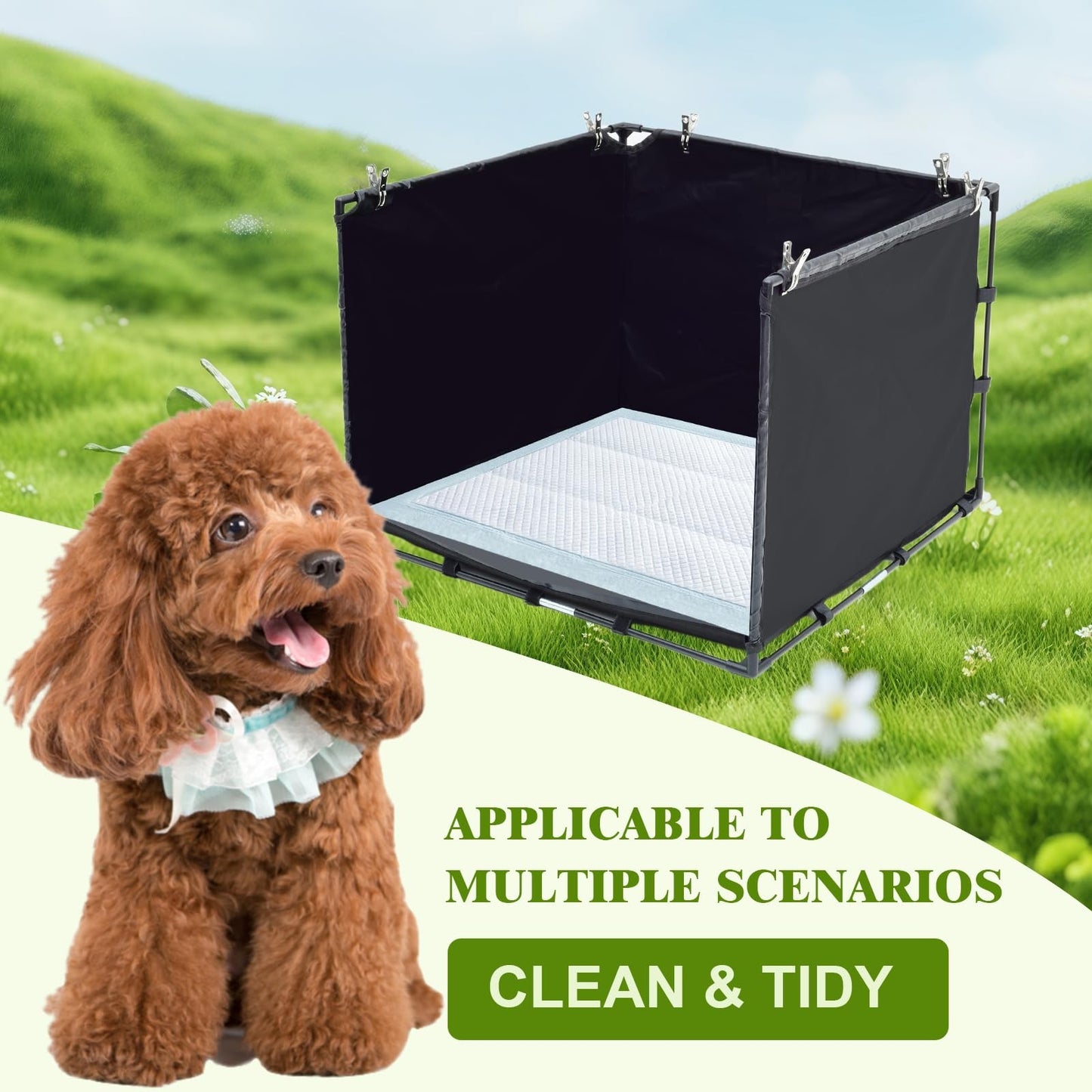 Dog Litter Box Indoor for Small Dogs,Puppy Pee Pad Holder with High Walls(23....