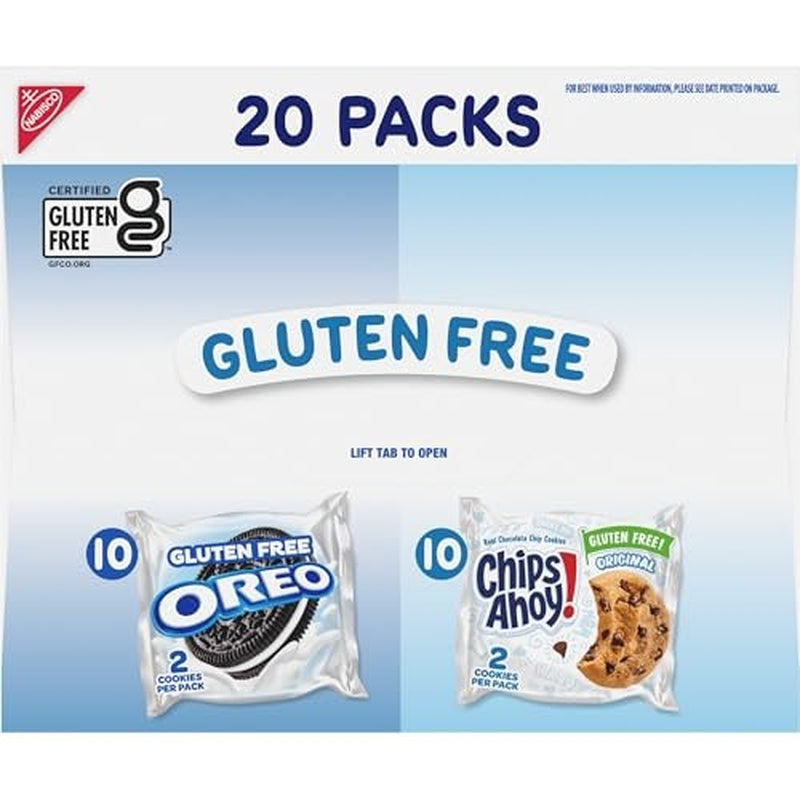 Gluten Free OREO and CHIPS AHOY Cookie Snack Packs Variety Pack 20 Pack