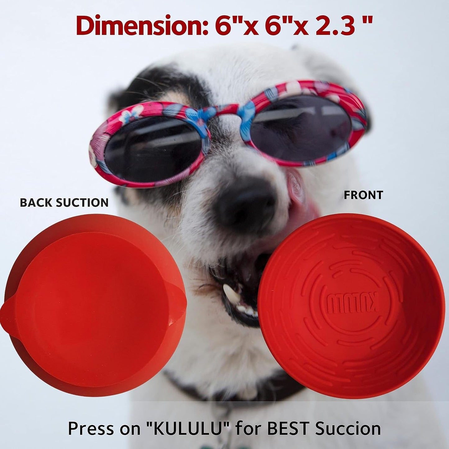 Portable Dog Lick Bowl, Dog Lick Mat for Anxiety, Dog Llck Pad to Help Calm Dog, Calming Aid for Dogs, Dog Car Anxiety Relief Dog Washing Distraction Device, Cherry Red