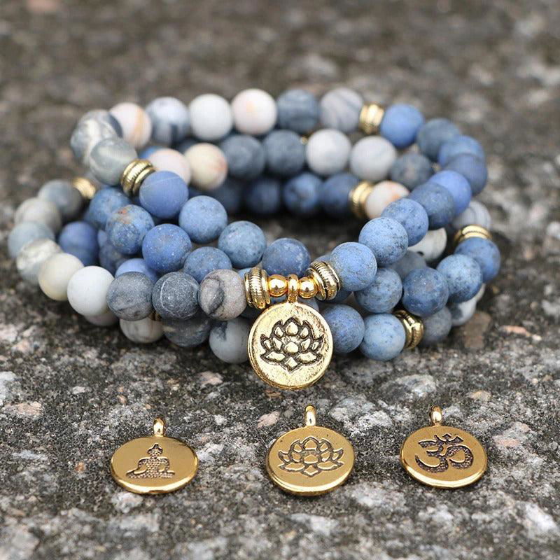 Amazon Stone Tiger Eye Stone Necklace 108 Buddha Beads Bracelet - Jewelry Trends USA