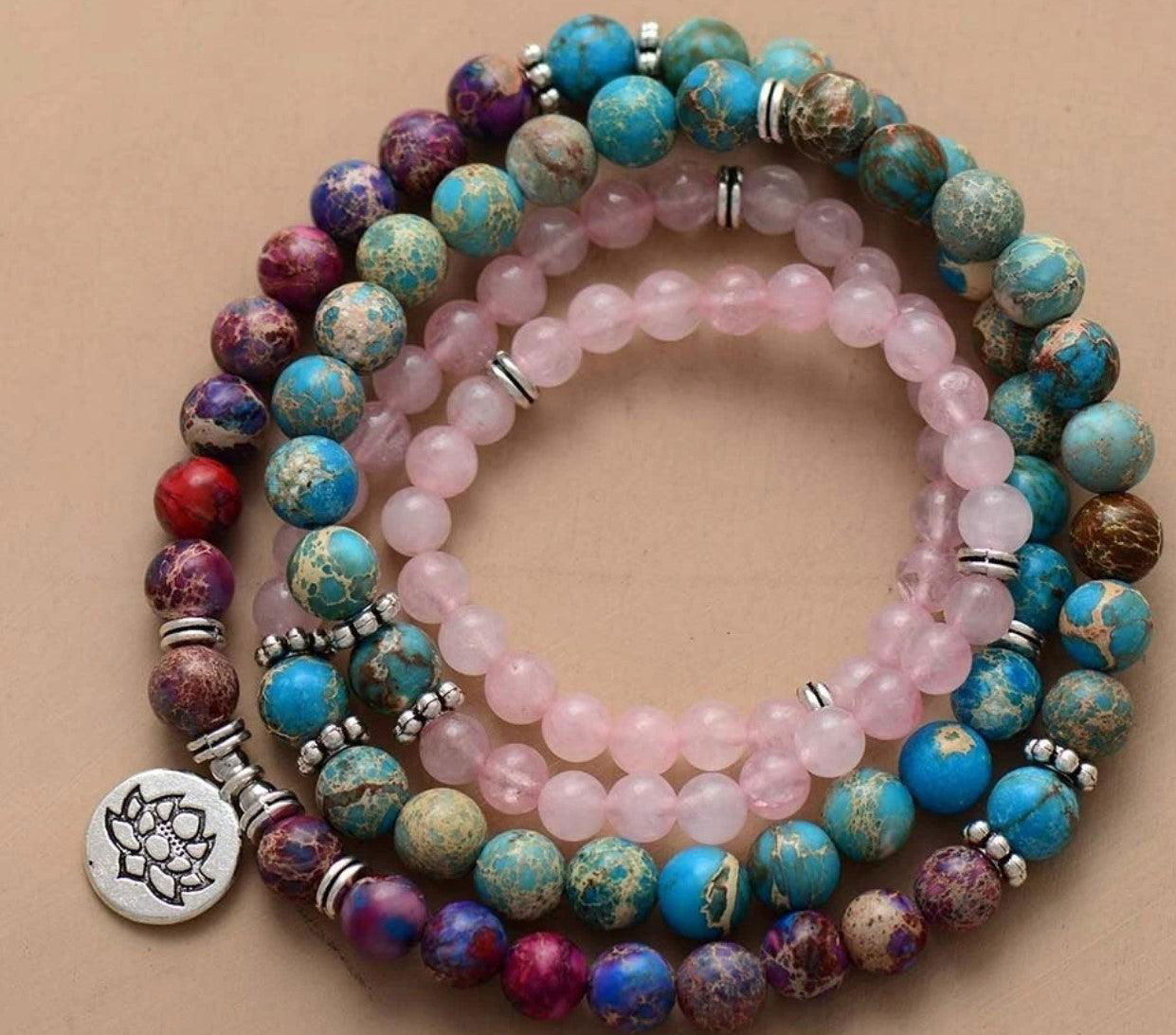 Amazon Stone Tiger Eye Stone Necklace 108 Buddha Beads Bracelet - Jewelry Trends USA
