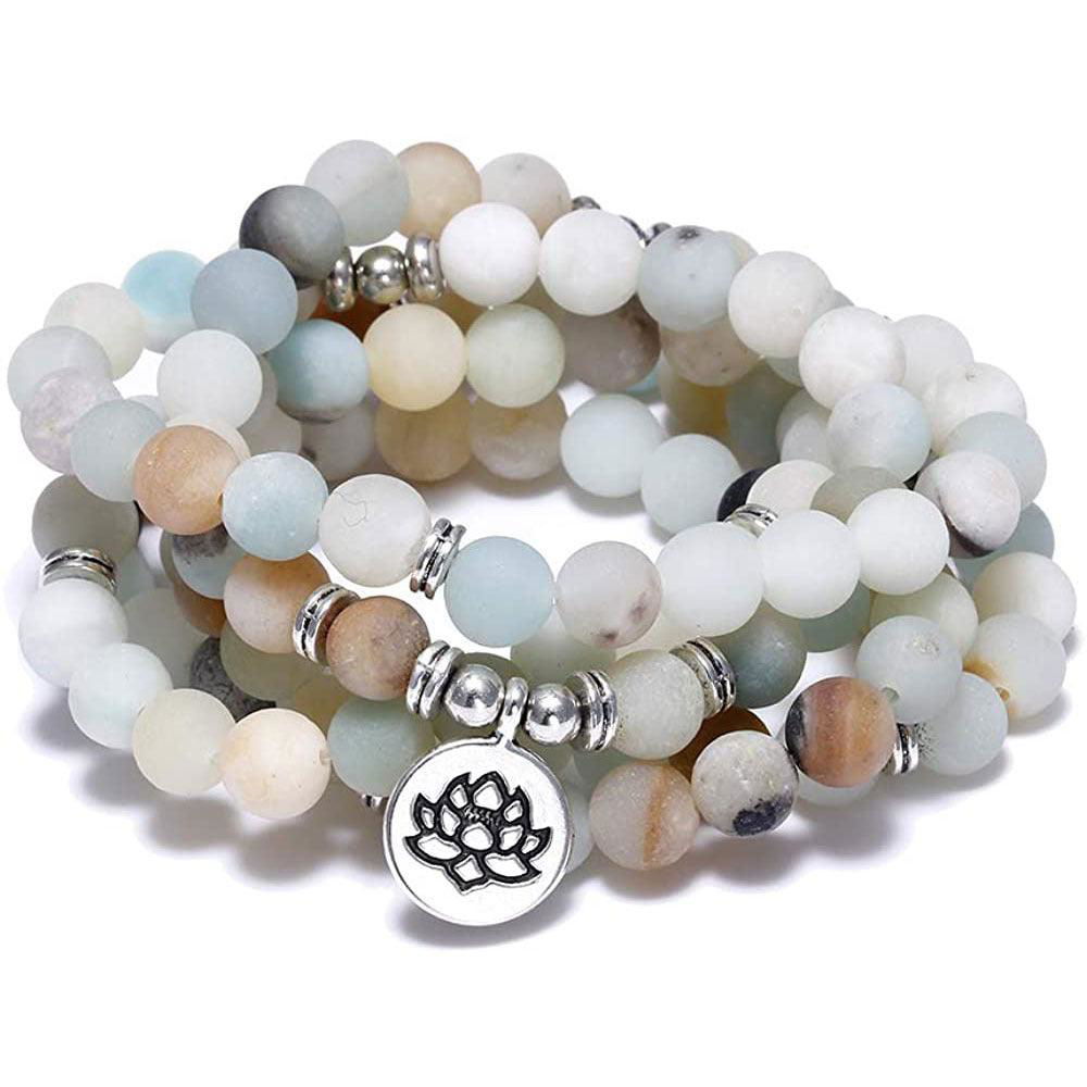 Amazon Stone Tiger Eye Stone Necklace 108 Buddha Beads Bracelet - Jewelry Trends USA
