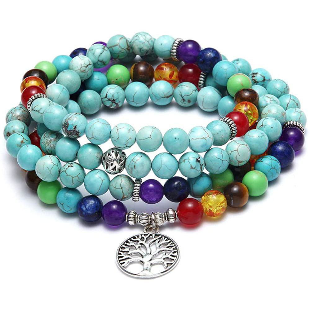 Amazon Stone Tiger Eye Stone Necklace 108 Buddha Beads Bracelet - Jewelry Trends USA