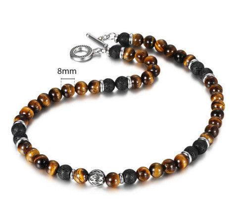 Amazon Stone Tiger Eye Stone Necklace 108 Buddha Beads Bracelet - Jewelry Trends USA