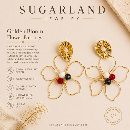 Golden Bloom Flower Earrings