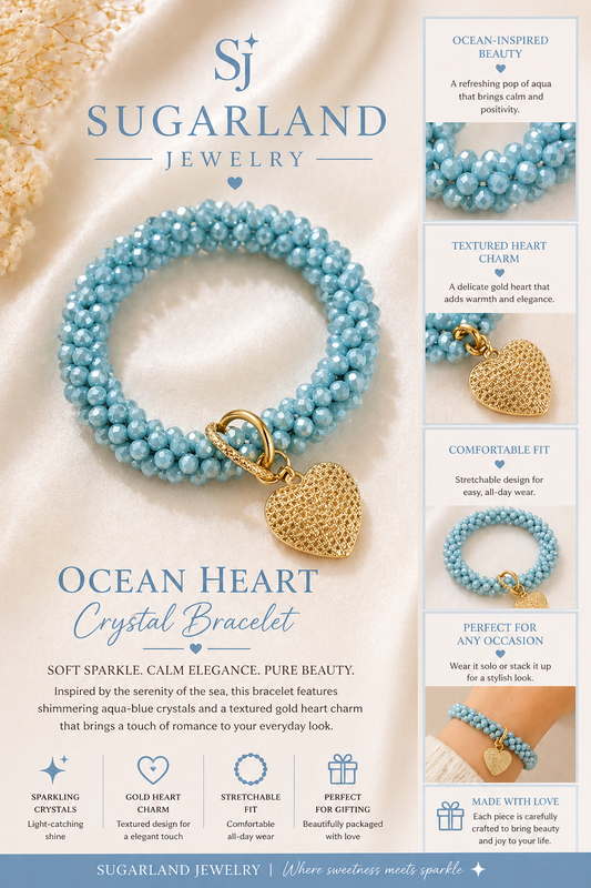 💙 Ocean Heart Crystal Bracelet
