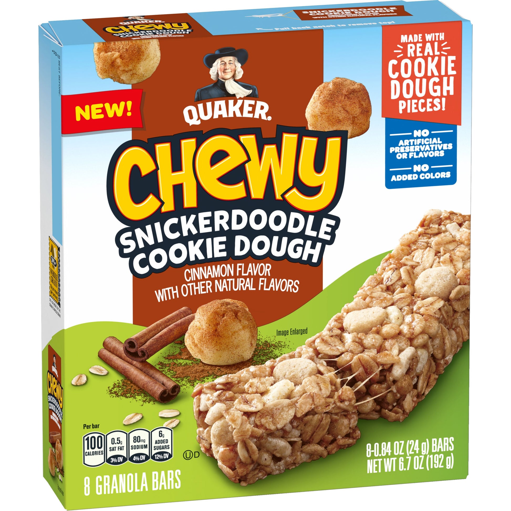 Chewy Granola Bars, Snickerdoodle, 0.84 Oz, 8 Count