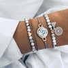 Chic Geometric Fringed Pine Stone Bracelet Set - 4 Pcs - Jewelry Trends USA