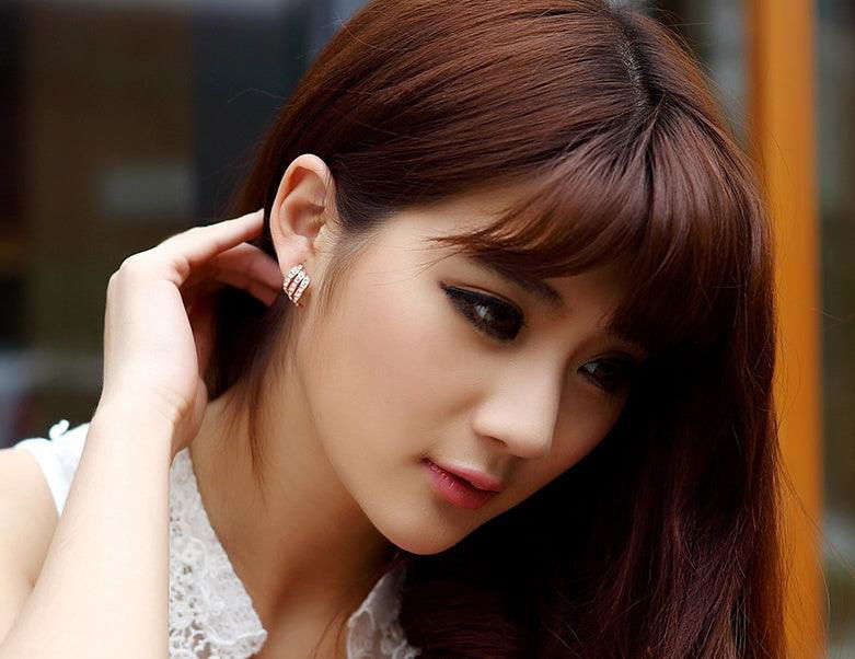 Dazzling Diamond Hoop Stud Earrings - Jewelry Trends USA