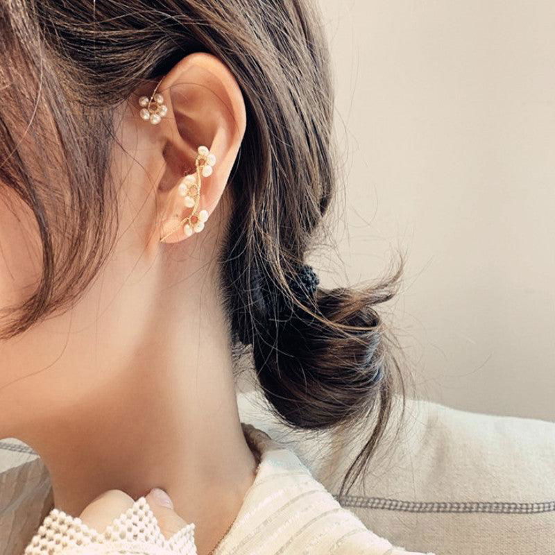 Design Hand-woven Flower Pearl Earrings - Jewelry Trends USA