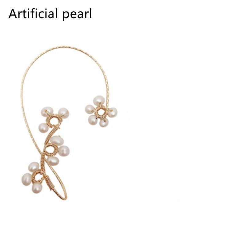 Design Hand-woven Flower Pearl Earrings - Jewelry Trends USA