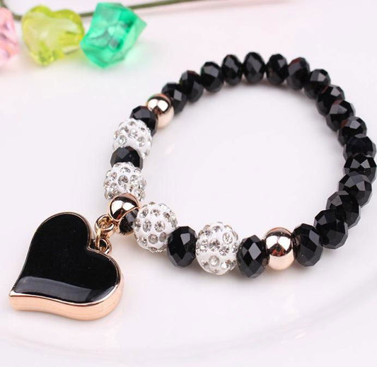 Elastic Crystal Heart Bracelet & Bangle - Jewelry Trends USA