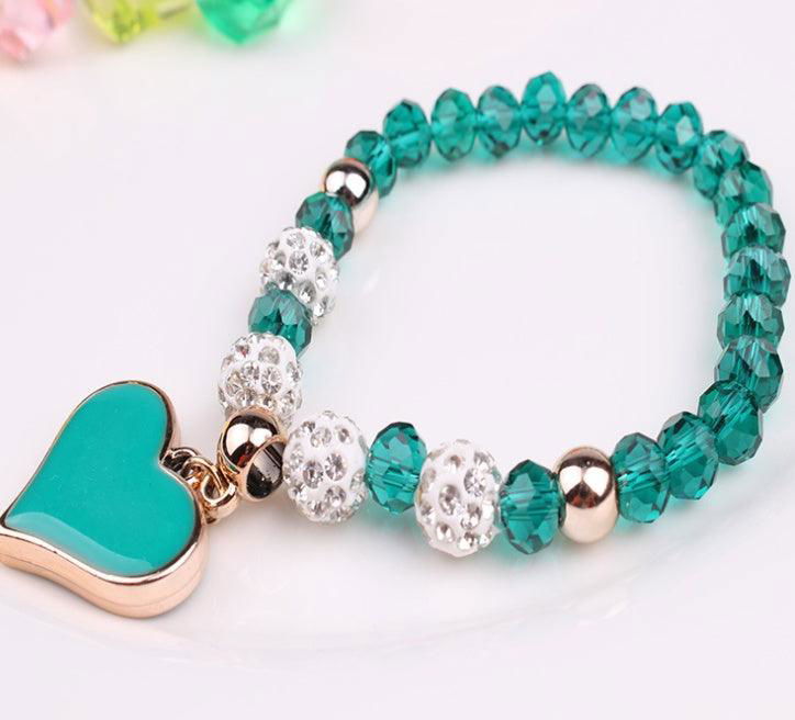 Elastic Crystal Heart Bracelet & Bangle - Jewelry Trends USA