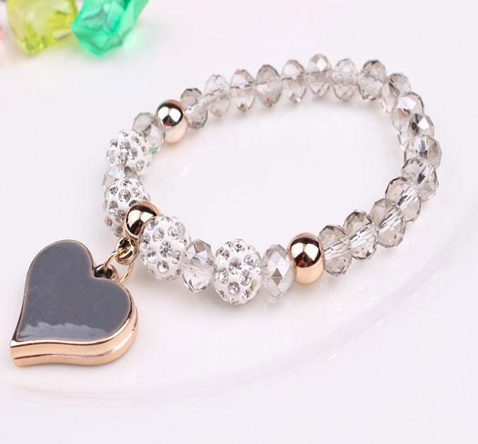 Elastic Crystal Heart Bracelet & Bangle - Jewelry Trends USA