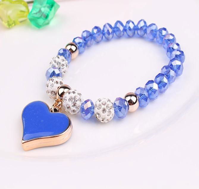 Elastic Crystal Heart Bracelet & Bangle - Jewelry Trends USA