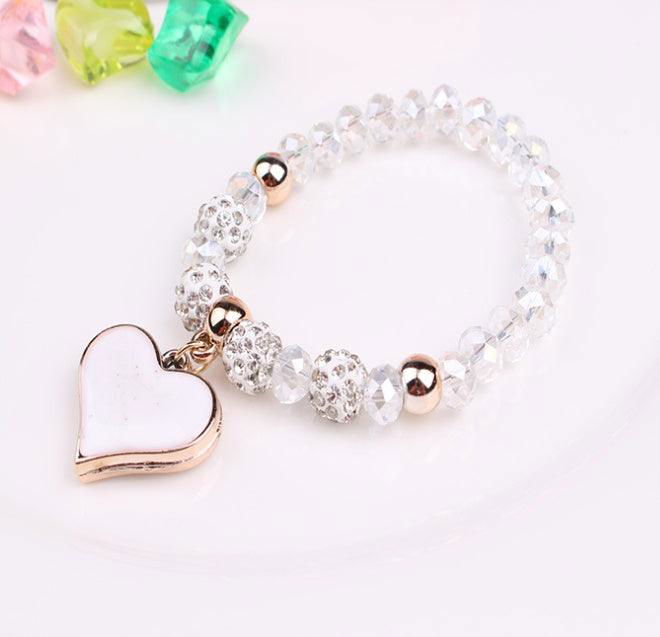 Elastic Crystal Heart Bracelet & Bangle - Jewelry Trends USA
