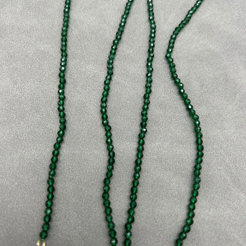 Elegant Geometric Solid Color Imitation Pearl Green Pointed Crystal  Necklace - Jewelry Trends USA